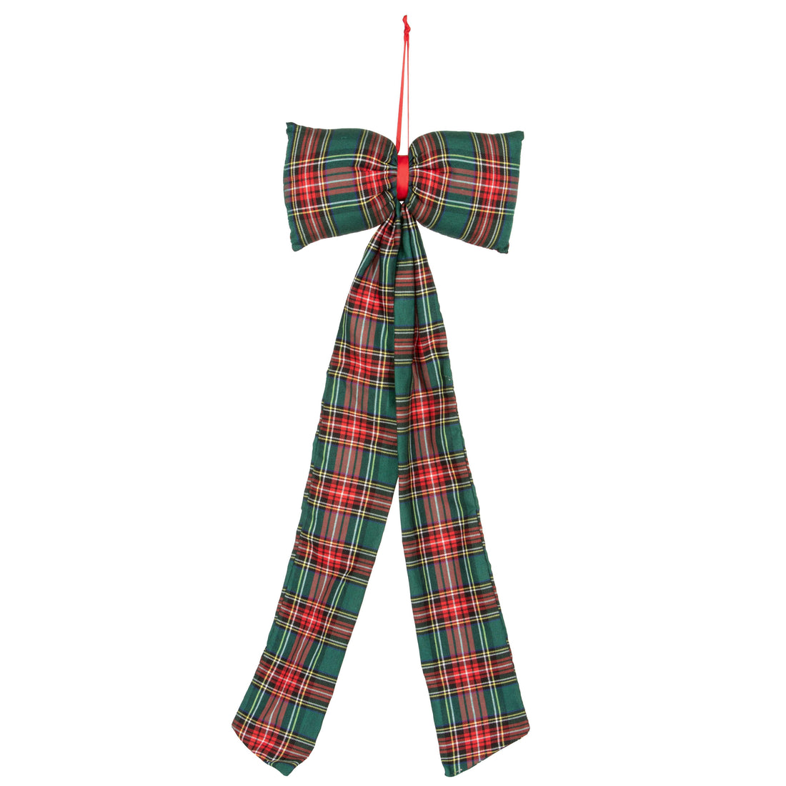 Piovaccari Scottish Bow Fiocco Natalizio Scozzese Verde Scuro 30xH80 cm – Fiocco Decorativo per Albero di Natale, Porte, Ghirlande e Addobbi Natalizi