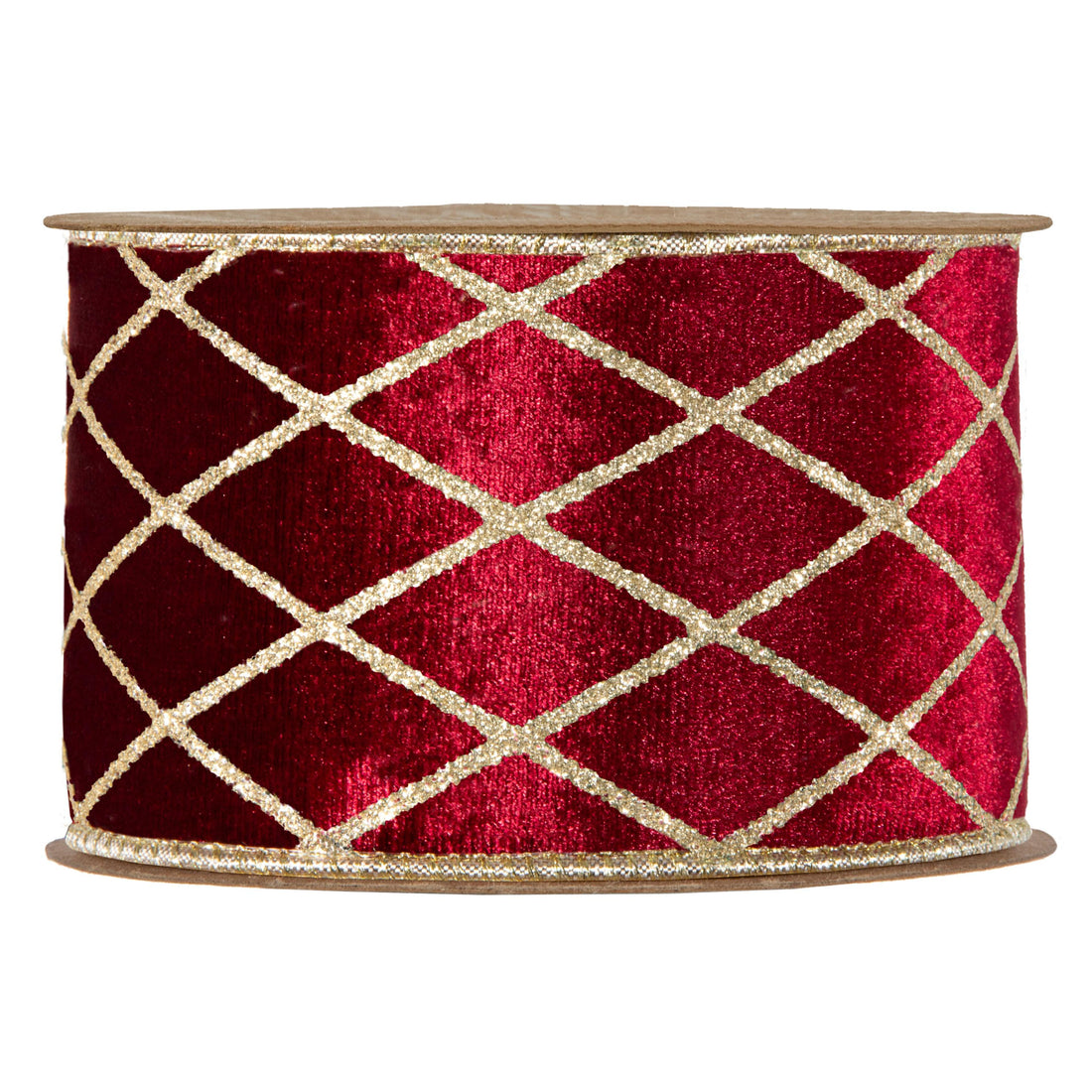 Piovaccari Nastro Rhombus Bordeaux 63 mm x 10 m – Nastro Decorativo Natalizio con Motivo a Rombi per Albero di Natale, Fiocchi e Confezioni Regalo