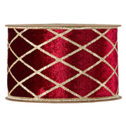 Piovaccari Nastro Rhombus Bordeaux 63 mm x 10 m – Nastro Decorativo Natalizio con Motivo a Rombi per Albero di Natale, Fiocchi e Confezioni Regalo