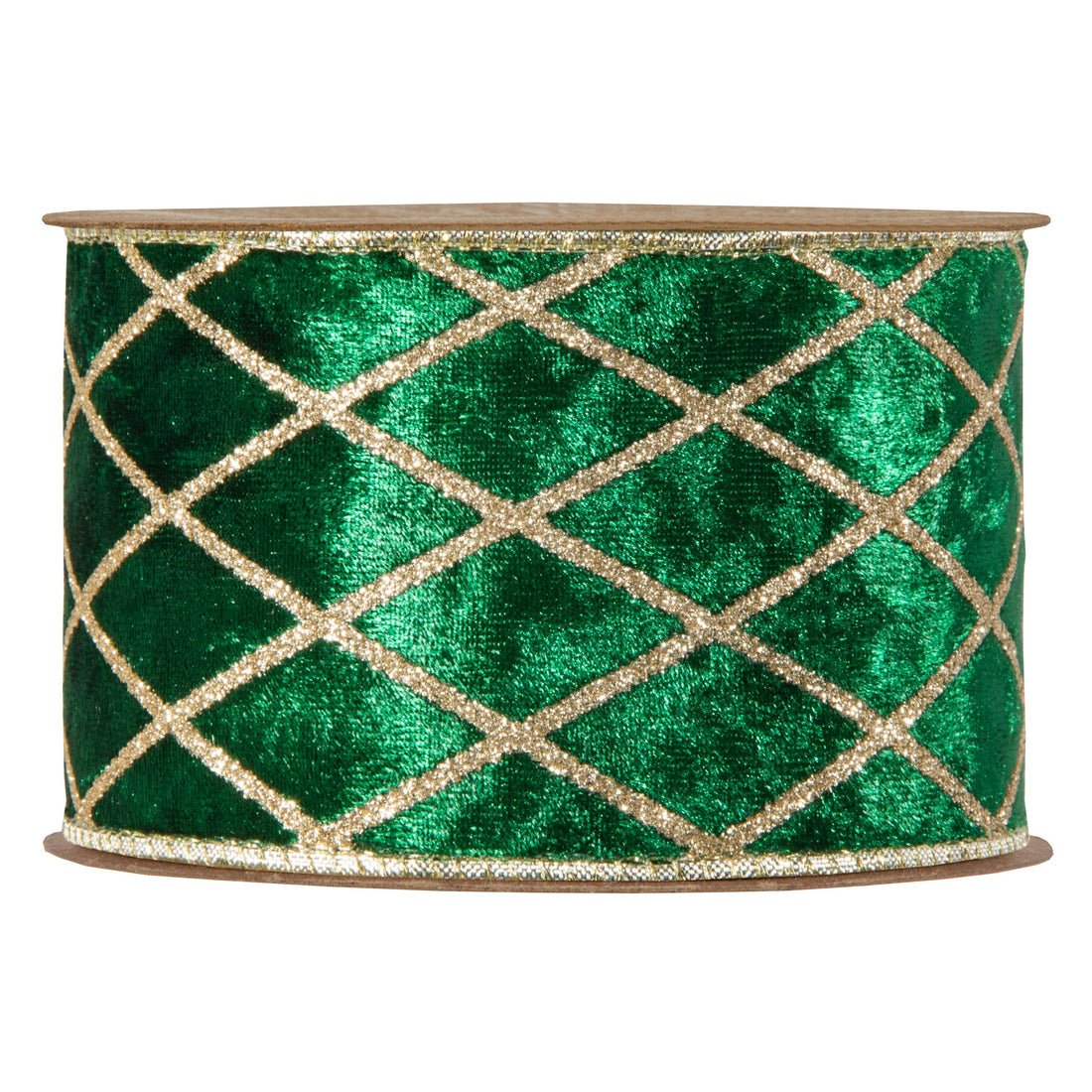 Piovaccari Nastro Rhombus Verde Scuro 63 mm x 10 m – Nastro Decorativo Natalizio con Motivo a Rombi per Albero di Natale, Fiocchi e Confezioni Regalo