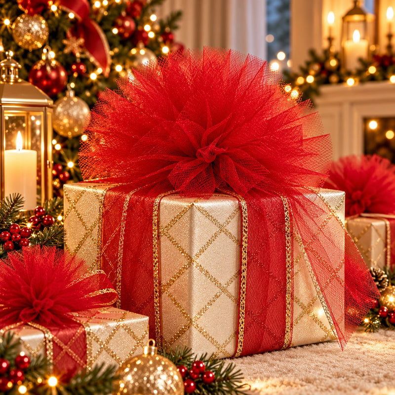Piovaccari Pon Pon Rosso Ø40 cm – Decorazione Natalizia per Albero di Natale, Addobbi, Feste e Allestimenti Decorativi