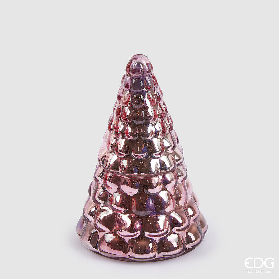 EDG Enzo De Gasperi Candela Natale Pino con Profumo Vaso H 19 Cm D 12 Cm  Peony Cassis