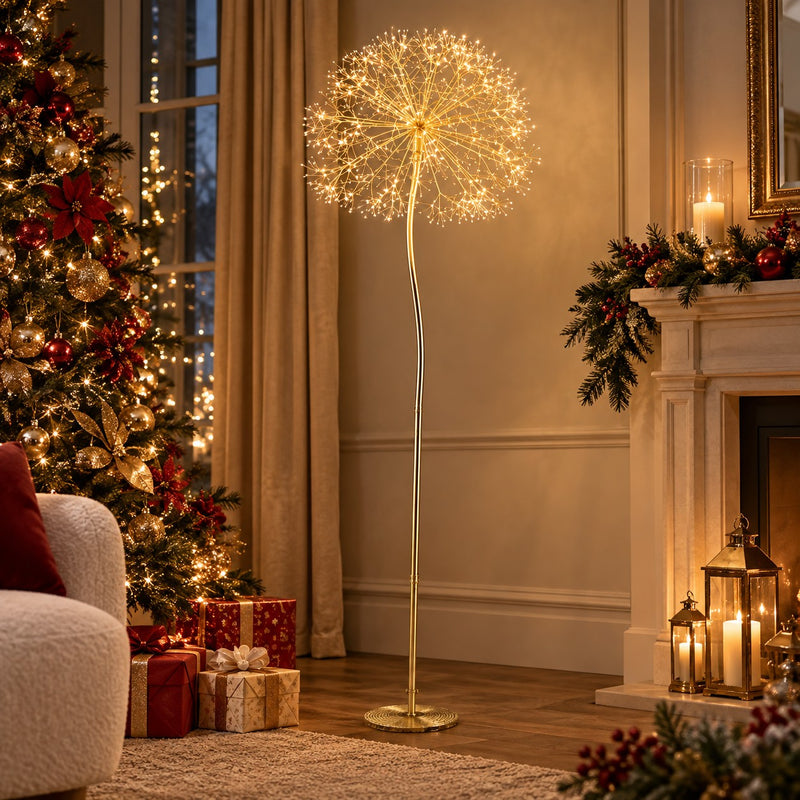 EDG Enzo De Gasperi Decoro Natalizio Tarassaco Rich Gold 1200 LED H240 Ø70 cm IP44 – Decorazione Luminosa