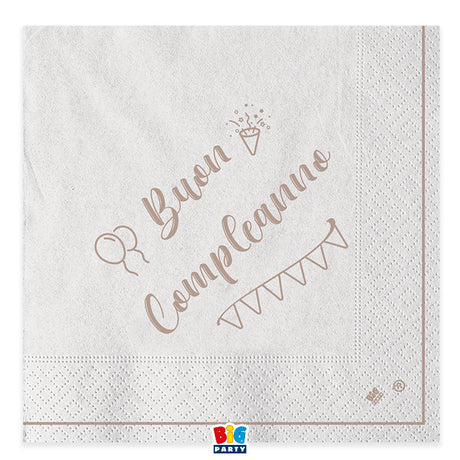 big party big party tovaglioli carta buon compleanno kraft 33 x 33 cm cf 20 pz ean 8020834749229