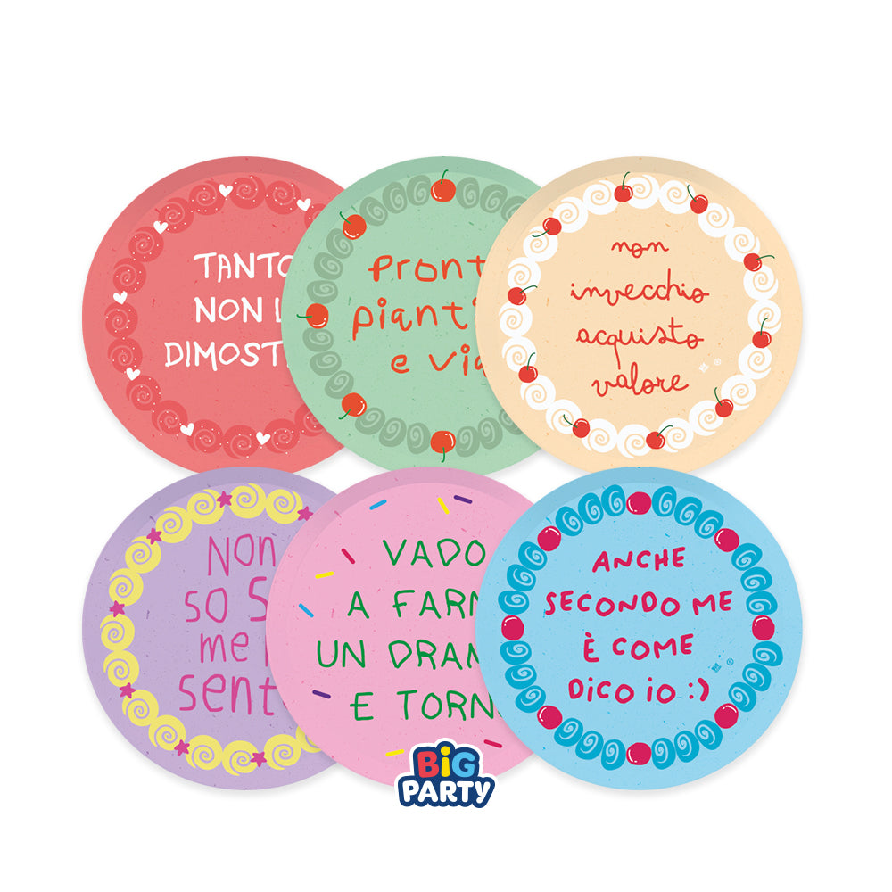 big party big party piatti carta cake party mix d 18 cm cf 6 pz ean 8020834766226