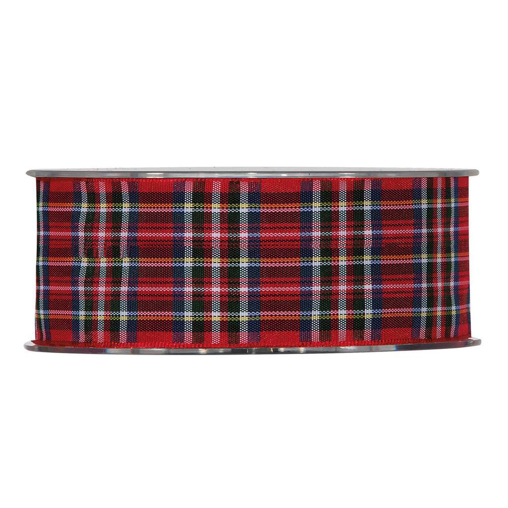 Piovaccari Nastro Natalizio Tartan Rosso 38 mm x 20 m – Nastro Scozzese Decorativo per Albero di Natale, Fiocchi e Pacchi Regalo