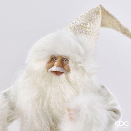 EDG Enzo De Gasperi Decoro Babbo Natale White Gold H31 cm – Decorazione di Natale