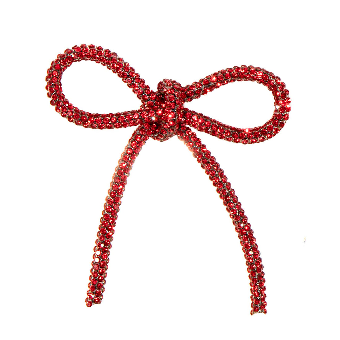 Piovaccari Fiocco Natalizio Bows with Diamonds Rosso 6,5xH7 cm – Fiocco Decorativo con Diamanti per Albero di Natale, Addobbi e Confezioni Regalo