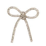 Piovaccari Fiocco Natalizio Bows with Diamonds Argento 6,5xH7 cm – Fiocco Decorativo con Diamanti per Albero di Natale, Addobbi e Confezioni Regalo