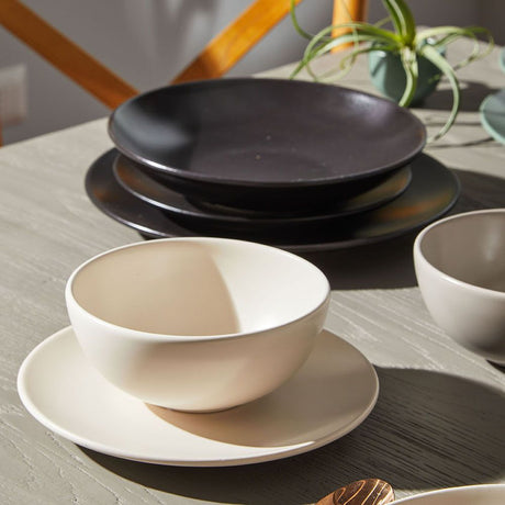 Tognana Ritual Super Strong Piatto Fondo in Stoneware Nero Ø22xH4,5 cm – Piatto Resistente in Gres per la Tavola