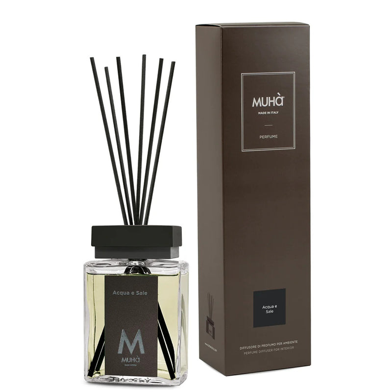 Muhà Luxe Perfume Diffusore Ambiente con Bastoncini Acqua e Sale 100 Ml