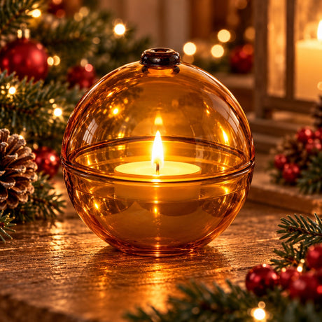 ARPIMEX  Candela Boules di Natale D 7 cm H 7 Cm Vetro Marrone