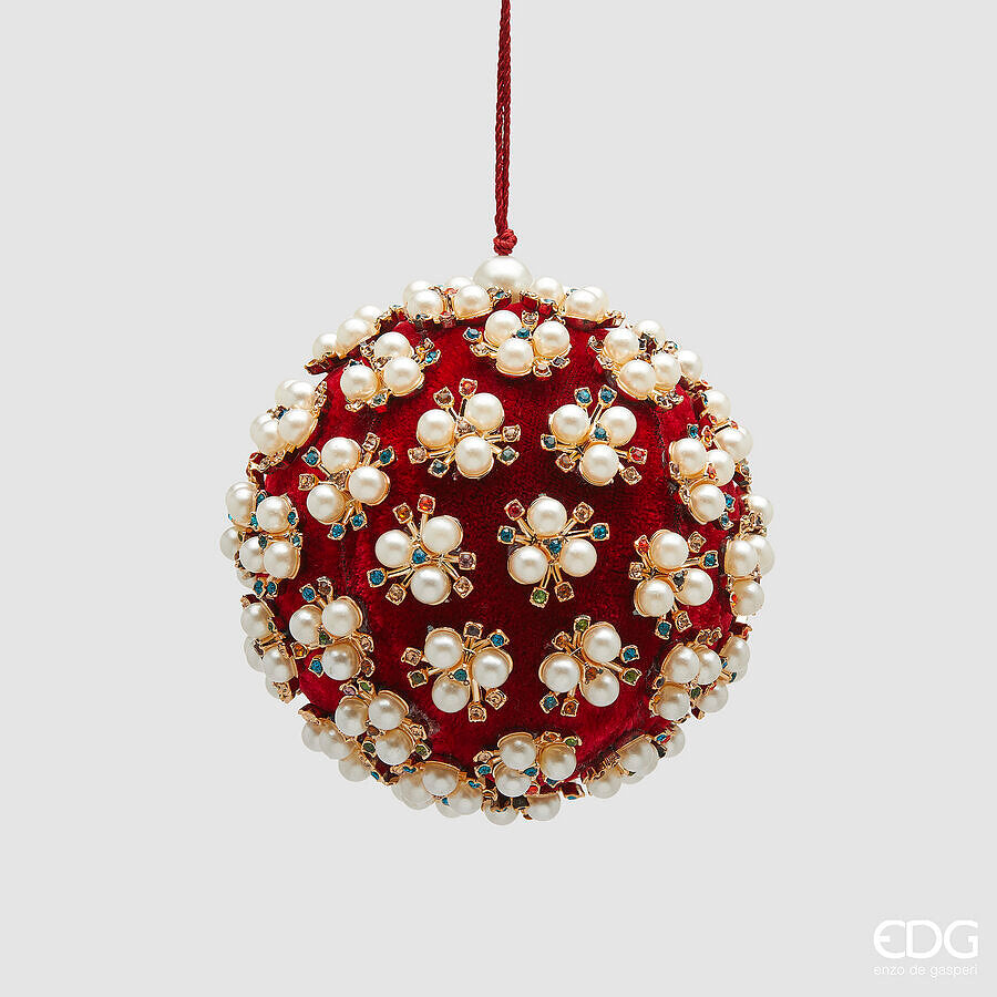 edg enzo de gasperi edg enzo de gasperi addobbo palla di natale elizabeth d 10 cm red ean 8059824536280