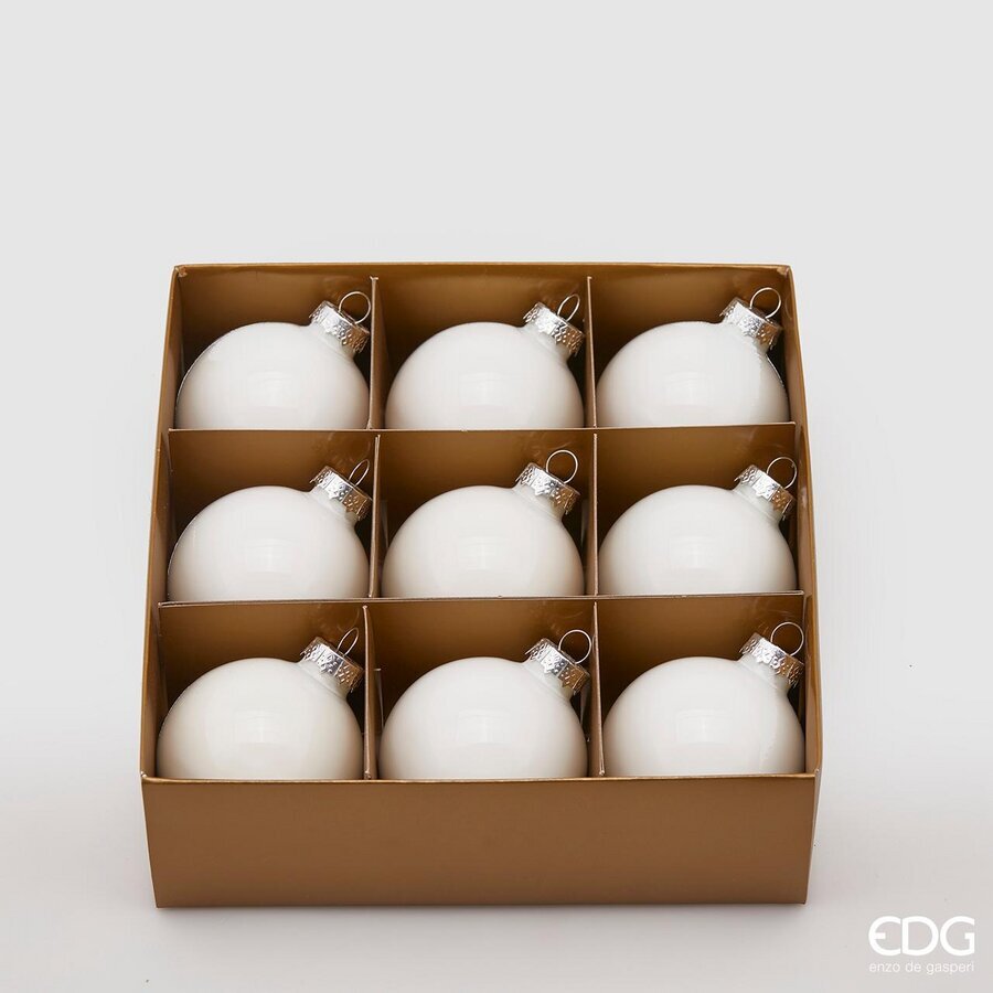 edg enzo de gasperi edg enzo de gasperi addobbo palla di natale vetro d 6 cm cf 9 pz bianco ean 8056372819070