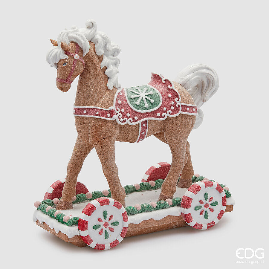 edg enzo de gasperi edg enzo de gasperi decoro cavallo marzapane natale h 38 cm l 345 cm l 16 cm hazelnut ean 8059824561602