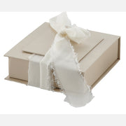 L'Arcolaio Box  Liscia Portaconfetti 13 x 13 x 4 Cm Bomboniera Tortora con Chiffon 1 Pz