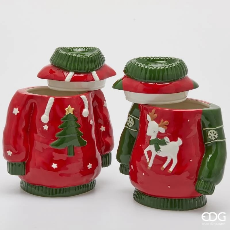 edg enzo de gasperi edg enzo de gasperi contenitore maglione di natale ass h 235 cm l 215 cm l 13 cm green red 1 pz ean 8059824540058
