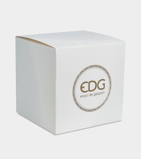 EDG Enzo De Gasperi Candela Crystal con Vaso + Scatola Regalo H 10,5 cm D 10,5 cm Ocra