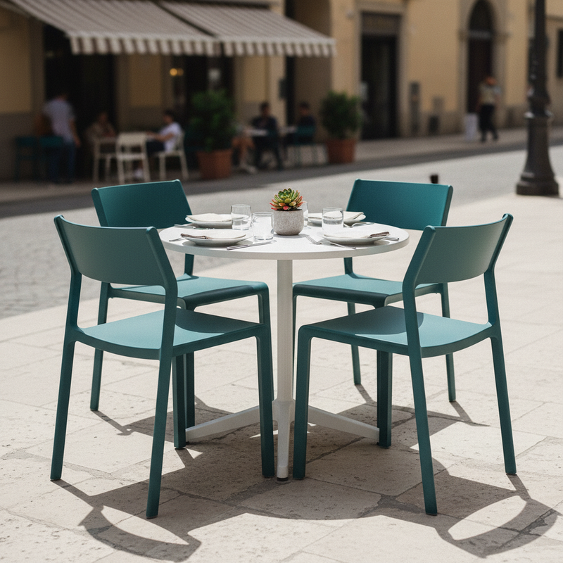Tavolata bistrot con sedie Trill Ottanio